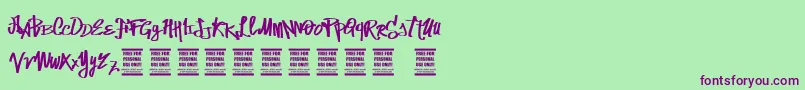 VtksStreetVision Font – Purple Fonts on Green Background