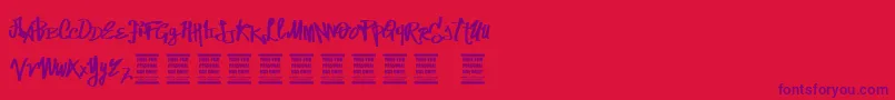 VtksStreetVision Font – Purple Fonts on Red Background