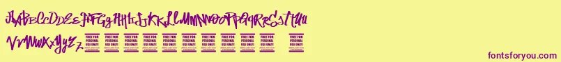 VtksStreetVision Font – Purple Fonts on Yellow Background