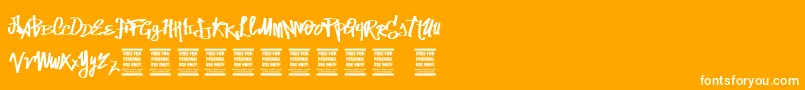 Шрифт VtksStreetVision – белые шрифты на оранжевом фоне