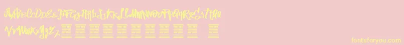 VtksStreetVision Font – Yellow Fonts on Pink Background