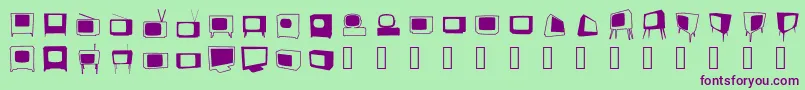 Bonohadavision-Schriftart – Violette Schriften auf grünem Hintergrund