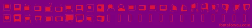 Bonohadavision-Schriftart – Rote Schriften auf violettem Hintergrund