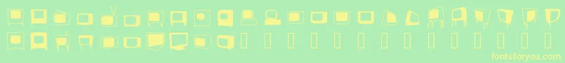 Bonohadavision-Schriftart – Gelbe Schriften auf grünem Hintergrund