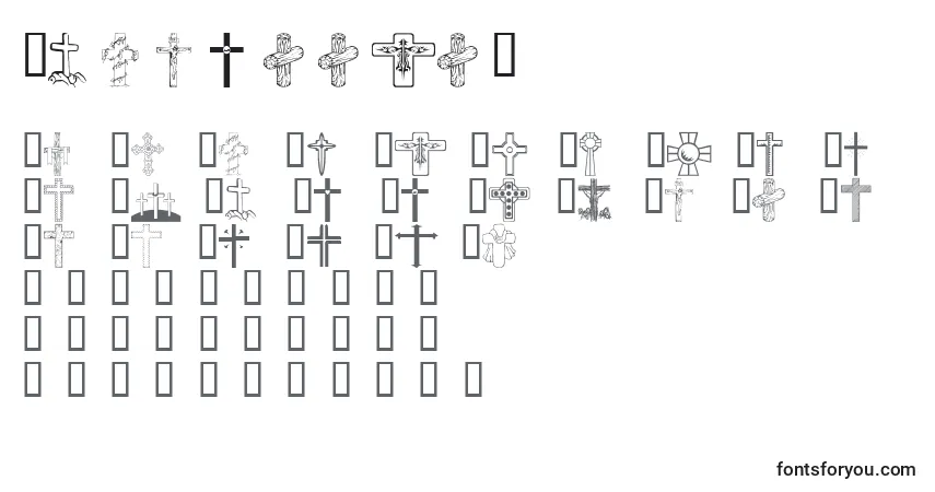 A fonte Wmcrosses1 – alfabeto, números, caracteres especiais