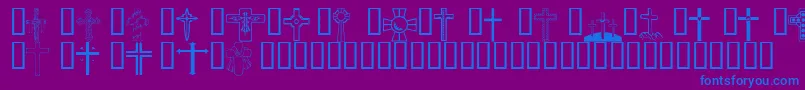 フォントWmcrosses1 – 紫色の背景に青い文字