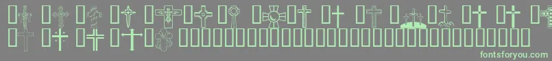 Wmcrosses1 Font – Green Fonts on Gray Background