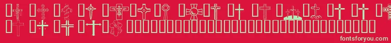 Wmcrosses1 Font – Green Fonts on Red Background