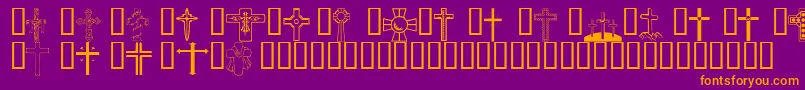 Wmcrosses1 Font – Orange Fonts on Purple Background