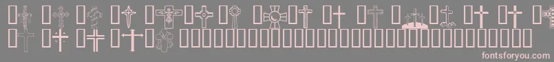 Wmcrosses1 Font – Pink Fonts on Gray Background