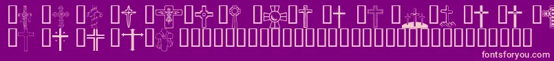 Wmcrosses1 Font – Pink Fonts on Purple Background