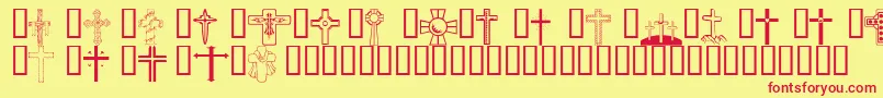 Wmcrosses1 Font – Red Fonts on Yellow Background