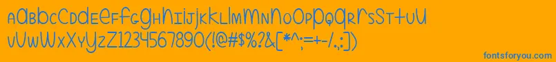 ALittleMixedUp Font – Blue Fonts on Orange Background
