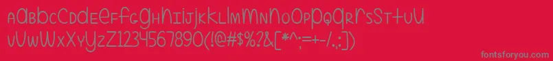 ALittleMixedUp Font – Gray Fonts on Red Background