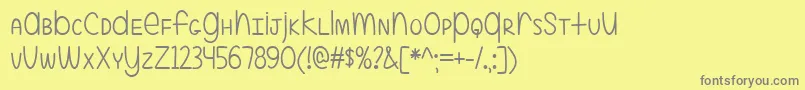 ALittleMixedUp Font – Gray Fonts on Yellow Background