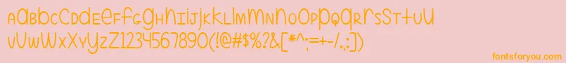 ALittleMixedUp Font – Orange Fonts on Pink Background