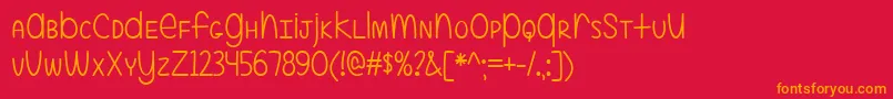 ALittleMixedUp Font – Orange Fonts on Red Background