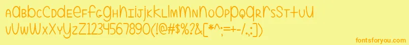 ALittleMixedUp Font – Orange Fonts on Yellow Background