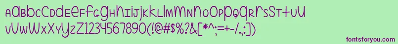 ALittleMixedUp Font – Purple Fonts on Green Background