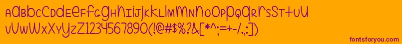 ALittleMixedUp Font – Purple Fonts on Orange Background