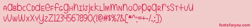 ALittleMixedUp Font – Red Fonts on Pink Background