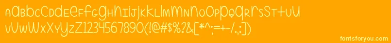 ALittleMixedUp Font – Yellow Fonts on Orange Background