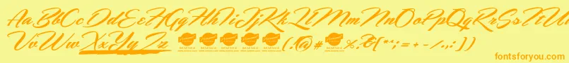 HemmetPersonalUseOnly Font – Orange Fonts on Yellow Background