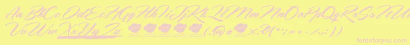 HemmetPersonalUseOnly Font – Pink Fonts on Yellow Background