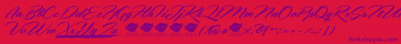HemmetPersonalUseOnly Font – Purple Fonts on Red Background