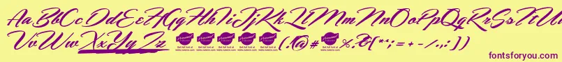 HemmetPersonalUseOnly Font – Purple Fonts on Yellow Background