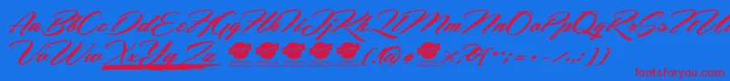 HemmetPersonalUseOnly Font – Red Fonts on Blue Background