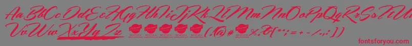 HemmetPersonalUseOnly Font – Red Fonts on Gray Background