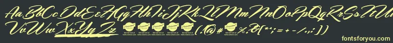 HemmetPersonalUseOnly Font – Yellow Fonts on Black Background