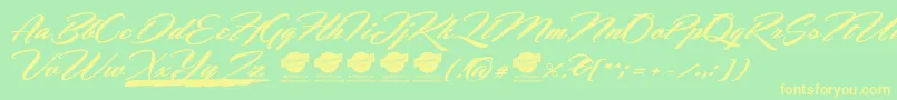 HemmetPersonalUseOnly Font – Yellow Fonts on Green Background