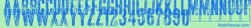 Scribble2 Font – Blue Fonts on Green Background