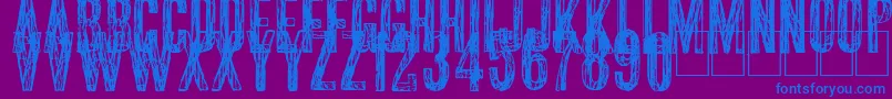 Scribble2 Font – Blue Fonts on Purple Background