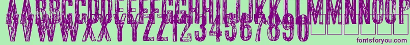 Scribble2 Font – Purple Fonts on Green Background