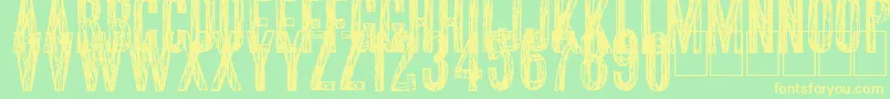 Scribble2 Font – Yellow Fonts on Green Background