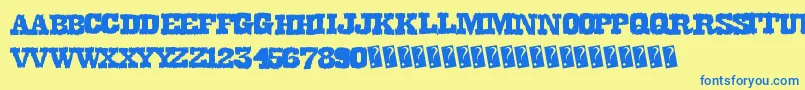 Dirtywestern Font – Blue Fonts on Yellow Background