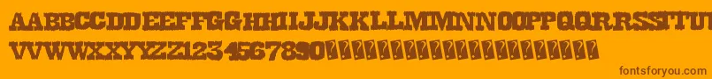 Dirtywestern-Schriftart – Braune Schriften auf orangefarbenem Hintergrund