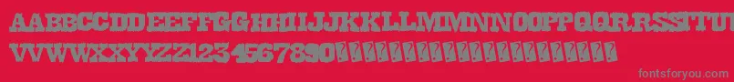 フォントDirtywestern – 赤い背景に灰色の文字