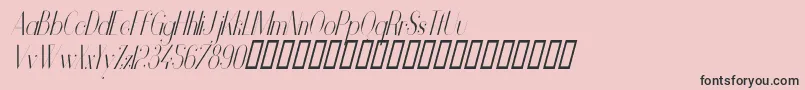 VanityLightNarrowItalic-Schriftart – Schwarze Schriften auf rosa Hintergrund