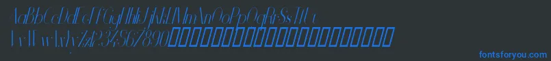 VanityLightNarrowItalic Font – Blue Fonts on Black Background