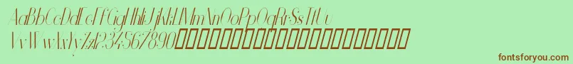 VanityLightNarrowItalic Font – Brown Fonts on Green Background