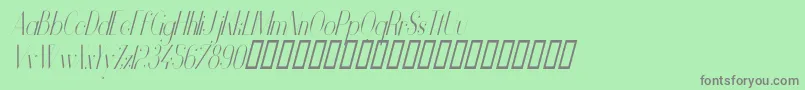 VanityLightNarrowItalic Font – Gray Fonts on Green Background