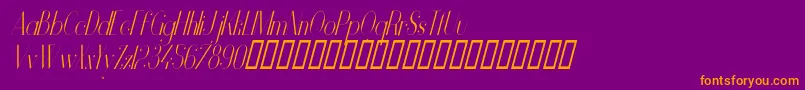 VanityLightNarrowItalic Font – Orange Fonts on Purple Background