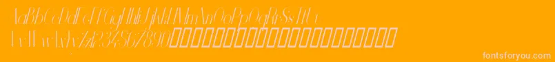 VanityLightNarrowItalic Font – Pink Fonts on Orange Background