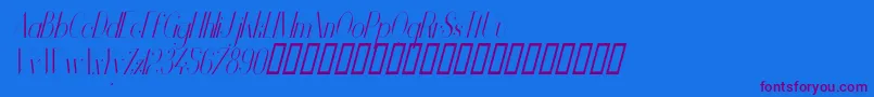 VanityLightNarrowItalic Font – Purple Fonts on Blue Background