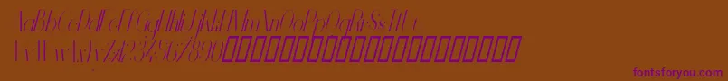 VanityLightNarrowItalic Font – Purple Fonts on Brown Background