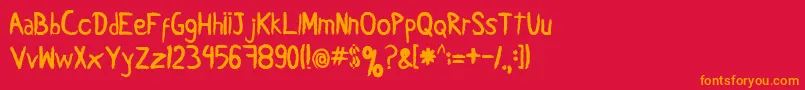 Carbonica Font – Orange Fonts on Red Background